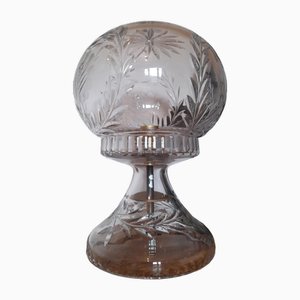 Vintage Mushroom Table Lamp in Crystal Cut Glass