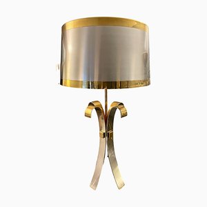 Corolle Table Lamp in Steel and Brass from Maison Charles, 1970