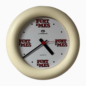 Punt & Mes Wall Clock by Armando Testa, 1980s