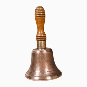 Victorian English Schoolmasters Hand Bell in Bronze and Walnut, 1850s