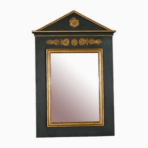 Small Directory Style Mirror in Golden and Tinted Wood, 1900s