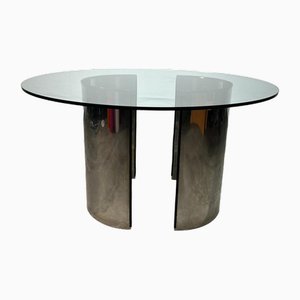 Mesa de acero y vidrio de Gallotti & Radice, años 70