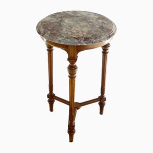 Vintage Brass Mounted Table in Walnut and Marble