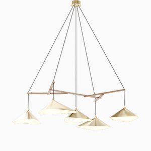 Emily Group of Five Ceiling Lamp in Brass by Daniel Becker