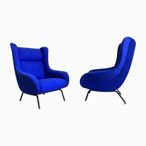 Italian Blue Armchair, 1950s