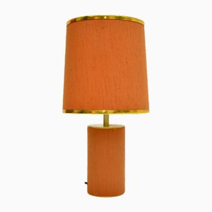 Brass and Textile Table Lamp, 1970s