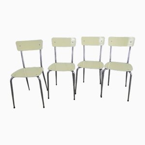 Chaises Jaunes en Formica, Set de 4