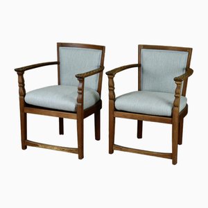 Swedish Armchairs in Pine, 1910s, Set of 2