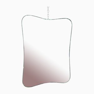 Specchio Mid-Century verde in stile Fontana Arte, anni '50