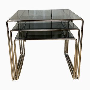 Marcel T Nesting Tables attributed to Kazuhide Takahama for Cassina, Italy, 1974, Set of 3