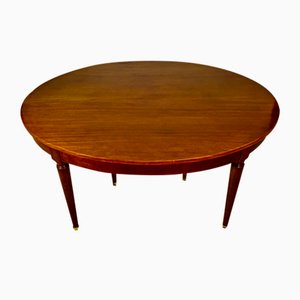 Oval Mahogany Dining Table with 3 Extensions, 1930s