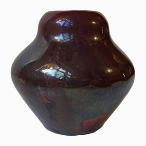 Vase Art Déco en Céramique Vernie Cuivrée par Søren Kongstrand, 1930s