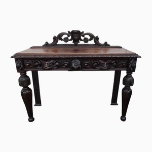 French Renaissance Sculpted Walnut Console Table