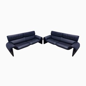 DS 2011 Two-Seater Sofas in Black Leather from de Sede, Set of 2