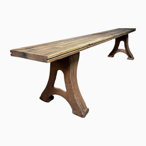 17th Century Industrial Wooden Dining Room Bench