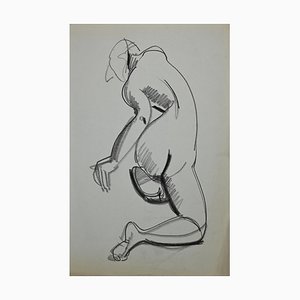 Tibor Gertler, desnudo interno, dibujo a lápiz, 1947