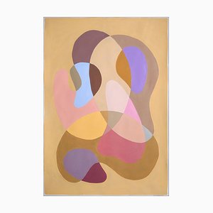 Ryan Rivadeneyra, Retrato abstracto en beige, 2023, Acrílico sobre papel