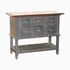 Victorian Handpainted Haberdashery Apothecary Sideboard in Oak