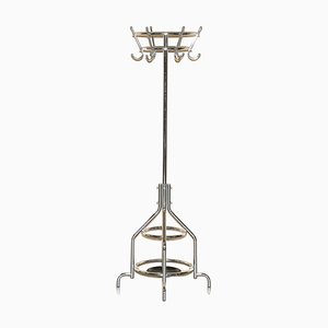 Industrial Chrome Framed Coat & Hat Stand with Spinning Top, 1950s