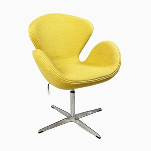 Modern Italian Armchair in Yellow Fabric and Metal, 1970s