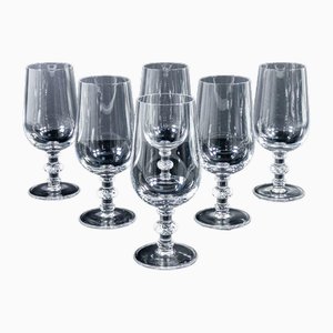 Crystal Wine Chalices by Lilique Saint Hubert, Set of 6