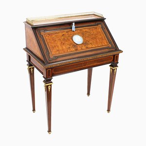 19th Century French Walnut & Parquetry Bureau De Dame Desk