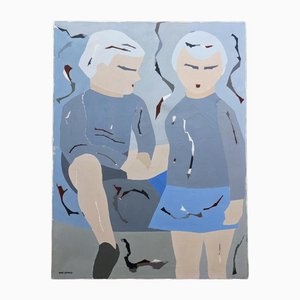 La pareja, años 50, óleo sobre lienzo