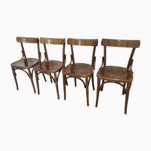 Vintage Yugoslavian Wooden Dining Chairs, 1970s, Set of 4