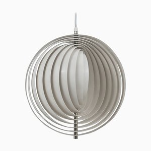 Weiße Dänische Op-Art Moon Lampe von Verner Panton für Louis Poulsen, 1960er