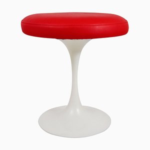 Tabouret avec Base Tulipe Rouge et Blanc par Maurice Burke pour Arkana, Angleterre, 1960s