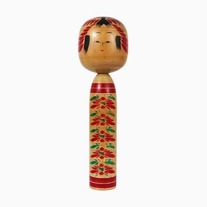 Handbemalte dekorative Togatta Kokeshi Puppenfigur, Nordjapan, 1930er