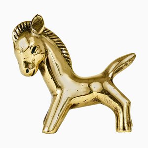 Figura de caballo Mid-Century de latón de Walter Bosse para Herta Baller, Austria, años 50