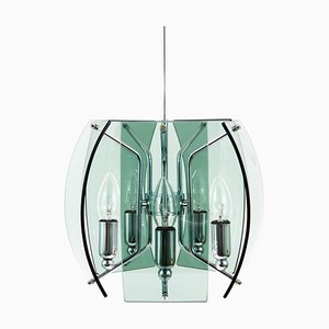 Mid-Century Glass Pendant in the style Fontana Arte, Italy, 1960s