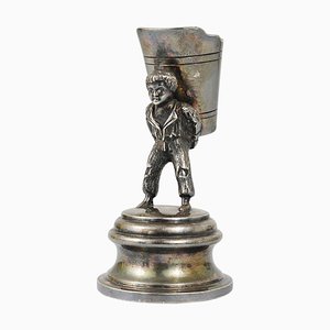 Art Nouveau Silver Toothpick Holder Displaying a Boy at Grape Harvest, 1920s