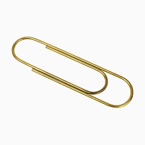 Mid-Century Paper Clip Brass Paperweight attributed to Carl Auböck, Austria, 1950s