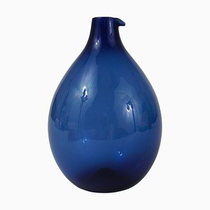 Blue Bird Bottle Glass Vase attributed to Timo Sarpaneva for Iittala, Finland, 1950s