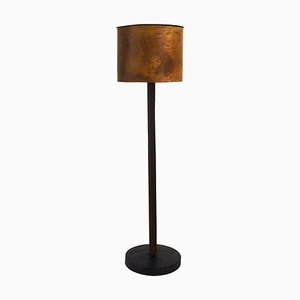 Modernist Walnut Leather Candleholder attributed to Carl Auböck, Austria, 1950s