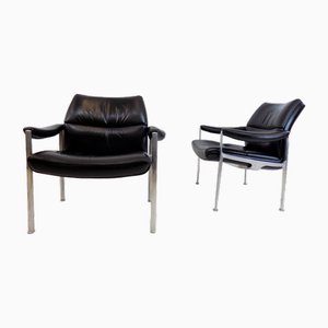 Leather Lounge Chair by Miller Borgsen for Röder Sons, 1960s, Set of 2