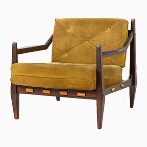 Mid-Century Easy Chair in Rosewood and Suede by Jean Gillon, 1960s