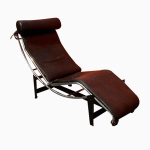 Chaise longue in stile LC1 in pelle
