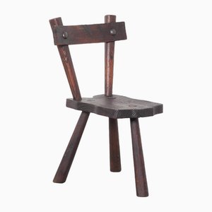 Primitive Brutalist Sculptural Wood Chair, 1960s