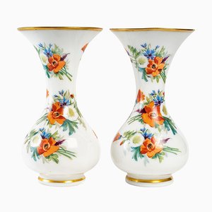 19th Century Baccarat Opaline Vases, Set of 2