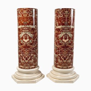 Columnas de cerámica de finales del siglo XIX. Juego de 2
