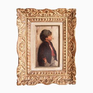 Giuseppe Barison, Portrait, Late 19th or Early 20th Century, Oil on Panel, Framed