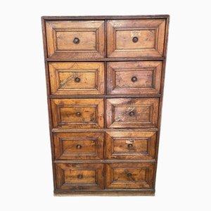 French 19th Century Oak & Pine Apothecary Shop Cabinet