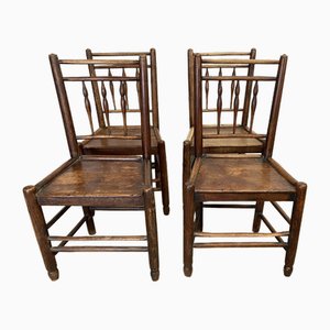 Georgian Country Spindle-Back Dining Chairs, 1780, Set of 4