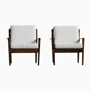 Danish PJ 56 Armchairs by Grete Jalk for Poul Jeppesens Furniture Factory, 1960s, Set of 2