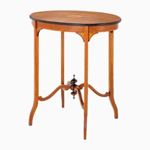 Table d'Appoint Sheraton en Acajou Marqueté, 1890s