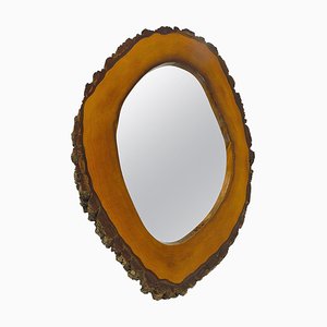 Modernist Walnut Wall Mirror, Austria, 1950s