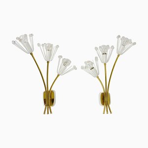 Large Flower Sconce attributed to Emil Stejnar for Rupert Nikoll, Vienna, 1950s